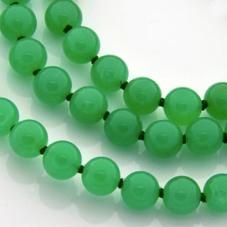Chrysopraskette mit Schließe aus 585 Gelb- und Weißgold mit Diamantt, nachhaltiger second hand Schmuck perfekt aufgearbeitet