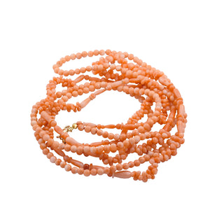 Korallenkette mit Schließe aus 585 Gelbgold, nachhaltiger second hand Schmuck perfekt aufgearbeitet