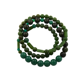 Steinkette mit Jade, Amazonit und Quarz, nachhaltiger second hand Schmuck perfekt aufgearbeitet