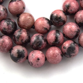 Rhodonitkette mit Schließe aus 925 Silber, nachhaltiger second hand Schmuck perfekt aufgearbeitet