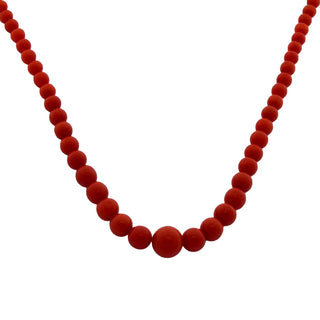 Korallenkette mit Schließe aus 585 Rotgold, nachhaltiger second hand Schmuck perfekt aufgearbeitet