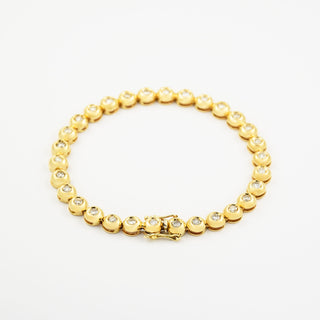 Brillantarmband aus 585 Gelbgold, nachhaltiger second hand Schmuck perfekt aufgearbeitet
