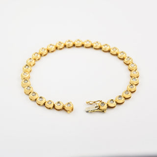 Brillantarmband aus 585 Gelbgold, nachhaltiger second hand Schmuck perfekt aufgearbeitet