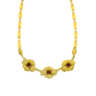 Theodor Fahrner Collier aus 925 Silber mit Citrin, nachhaltiger second hand Schmuck perfekt aufgearbeitet