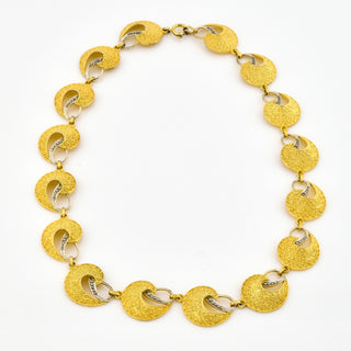 Theodor Fahrner Halskette aus 925 Silber vergoldet mit Hämatit, nachhaltiger second hand Schmuck perfekt aufgearbeitet