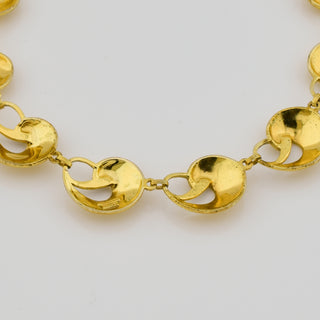 Theodor Fahrner Halskette aus 925 Silber vergoldet mit Hämatit, nachhaltiger second hand Schmuck perfekt aufgearbeitet