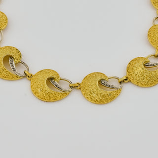 Theodor Fahrner Halskette aus 925 Silber vergoldet mit Hämatit, nachhaltiger second hand Schmuck perfekt aufgearbeitet