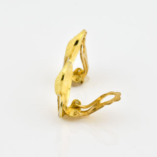 Theodor Fahrner Ohrclips aus 925 Silber vergoldet mit Hämatit, nachhaltiger second hand Schmuck perfekt aufgearbeitet