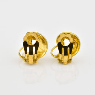 Theodor Fahrner Ohrclips aus 925 Silber vergoldet mit Hämatit, nachhaltiger second hand Schmuck perfekt aufgearbeitet