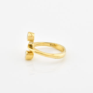 Toi-et-Moi Ring aus 585 Gelbgold mit Brillant, nachhaltiger second hand Schmuck perfekt aufgearbeitet