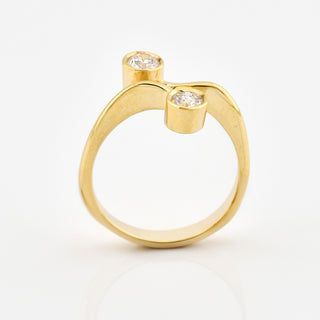 Brillantring aus 585 Gelbgold, nachhaltiger second hand Schmuck perfekt aufgearbeitet