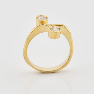 Brillantring aus 585 Gelbgold, nachhaltiger second hand Schmuck perfekt aufgearbeitet