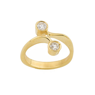 Brillantring aus 585 Gelbgold, nachhaltiger second hand Schmuck perfekt aufgearbeitet