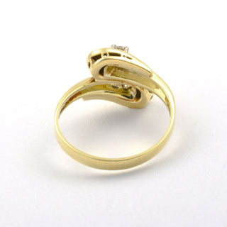 Toi-et-Moi Ring aus 585 Gelb- und Weißgold mit Brillant, nachhaltiger second hand Schmuck perfekt aufgearbeitet