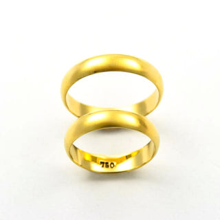 Trauringe aus 750 Gelbgold, nachhaltiger second hand Schmuck perfekt aufgearbeitet