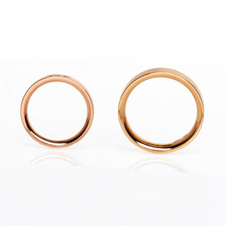 Brillanttrauringe aus 750 Rotgold, nachhaltiger second hand Schmuck perfekt aufgearbeitet