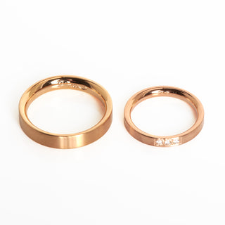 Brillanttrauringe aus 750 Rotgold, nachhaltiger second hand Schmuck perfekt aufgearbeitet
