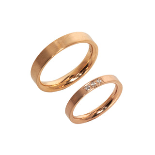 Brillanttrauringe aus 750 Rotgold, nachhaltiger second hand Schmuck perfekt aufgearbeitet
