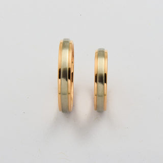 Trauringe aus 585 Rot- und Weißgold, nachhaltiger second hand Schmuck perfekt aufgearbeitet