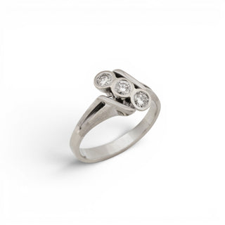 Brillantring aus 585 Weißgold, nachhaltiger second-hand Schmuck perfekt aufgearbeitet