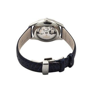 Union Glashütte Herrenarmbanduhr Automatik mit Datumsanzeige und Sichtboden, Schnellschaltung und Zentralsekunde, gebrauchte Luxusuhr im Top-Zustand