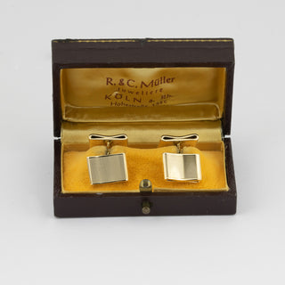 Victor Mayer Manschettenknöpfe aus 585 Gelbgold, hochwertiger second hand Schmuck perfekt aufgearbeitet