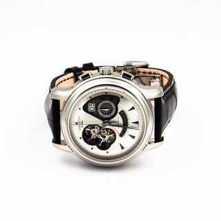 Zenith El Primero Open Automatik mit Chronograph, Panoramadatum , Sichtboden, Kleine Sekunde und Gangreserveanzeige, gebrauchte Luxusuhr im Top-Zustand