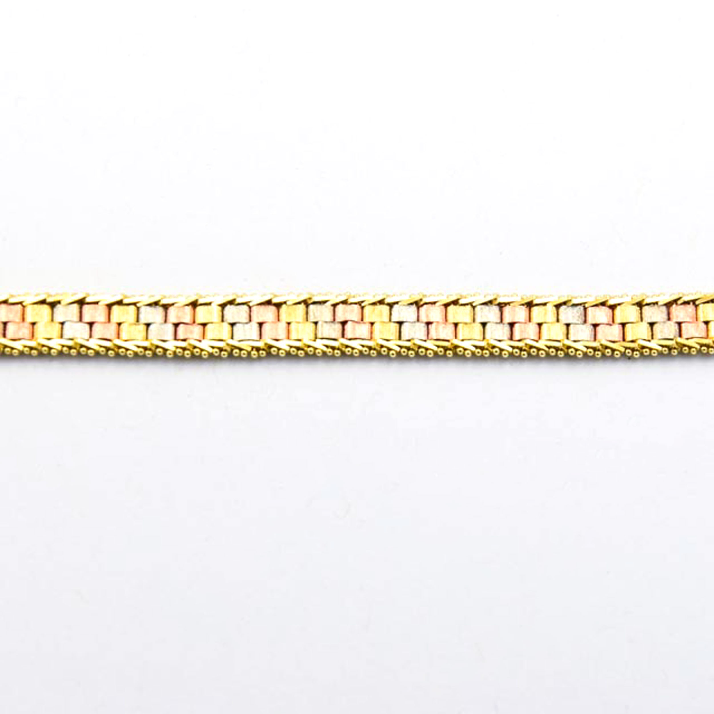 Armband aus 585 Gelb-, Rot- und Weißgold, nachhaltiger second hand Schmuck perfekt aufgearbeitet