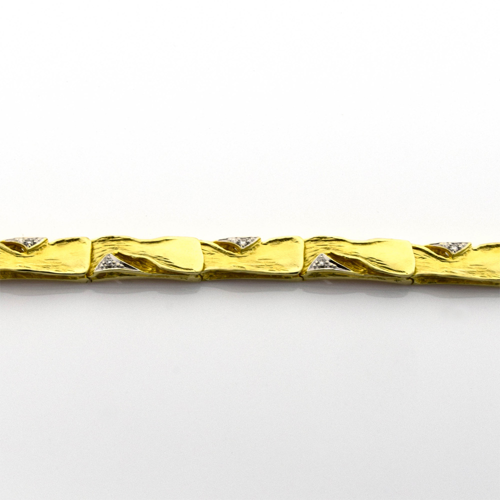 Brillantarmband aus 585 Gelb- und Weißgold, nachhaltiger second hand Schmuck perfekt aufgearbeitet
