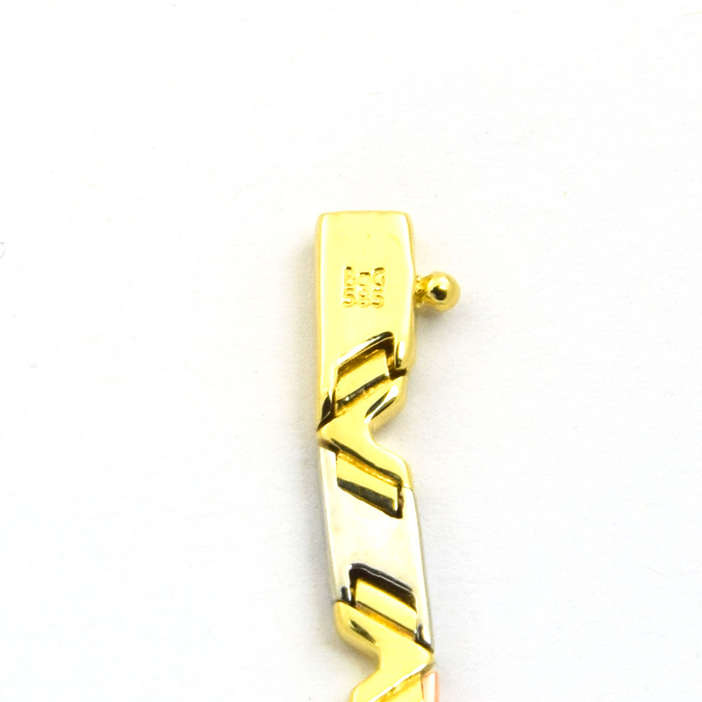 Armband aus 585 Gelb-, Rot- und Weißgold, 20cm, nachhaltiger second hand Schmuck perfekt aufgearbeitet