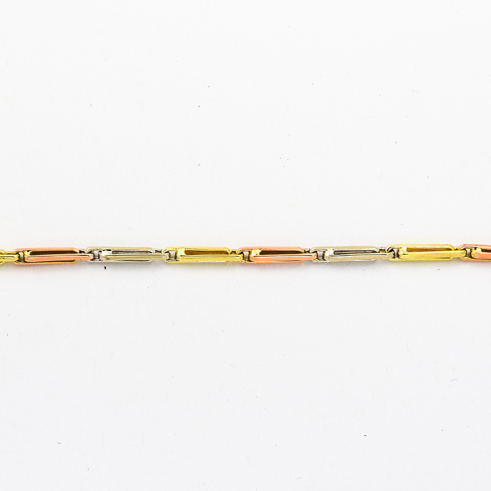 Armband aus 585 Gelb-, Rot- und Weißgold, 24cm, nachhaltiger second hand Schmuck perfekt aufgearbeitet