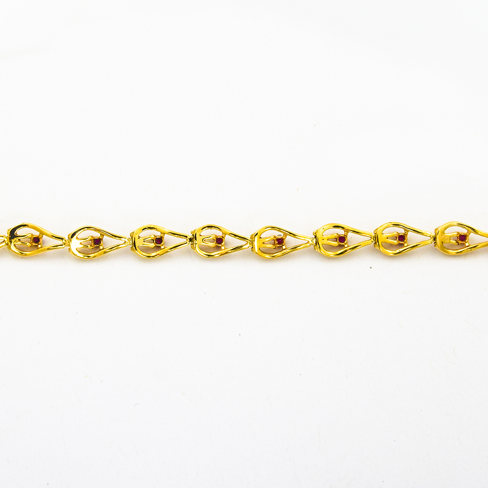 Armband aus 585 Gelbgold mit Rubin, nachhaltiger second hand Schmuck perfekt aufgearbeitet