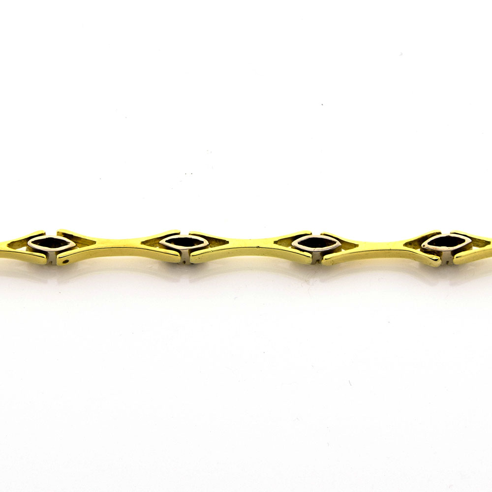 Saphirarmband aus 750 Gelb- und Weißgold mit Diamant, nachhaltiger second hand Schmuck perfekt aufgearbeitet