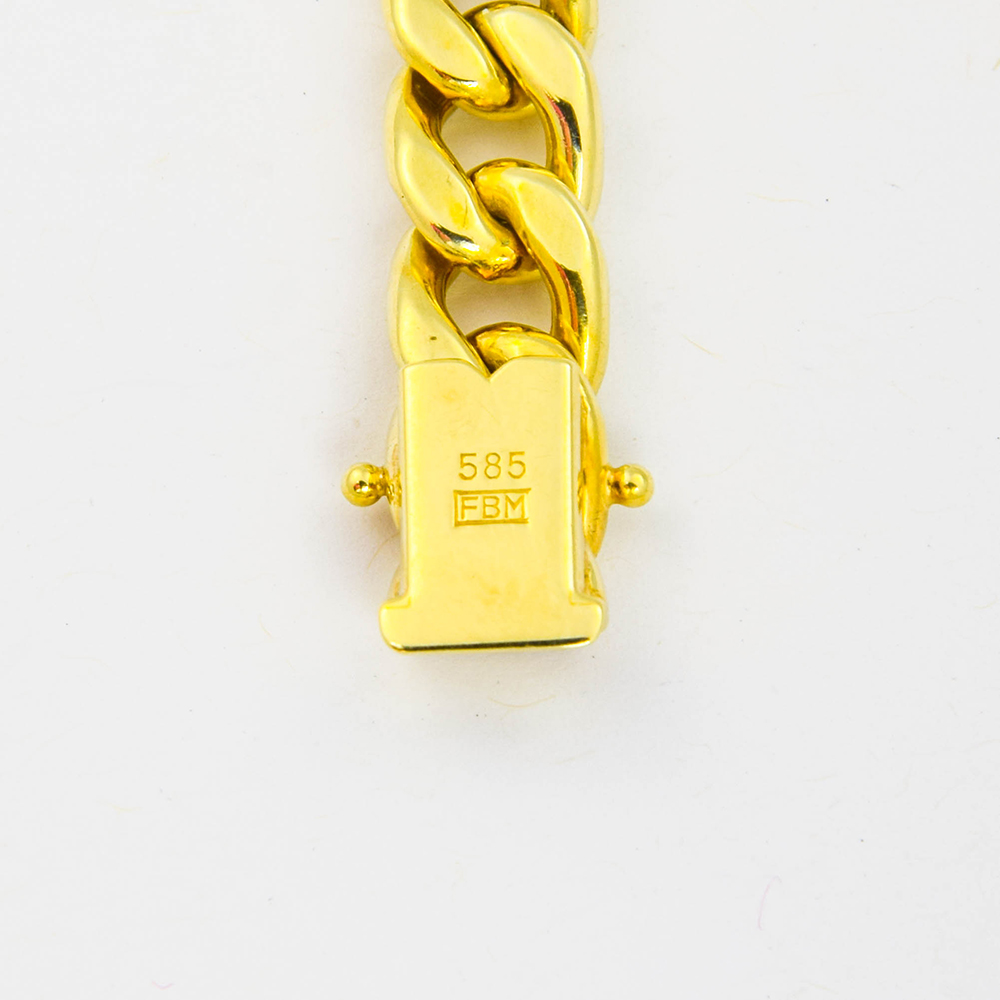 F. Binder Panzerarmband aus 585 Gelbgold, nachhaltiger second hand Schmuck perfekt aufgearbeitet
