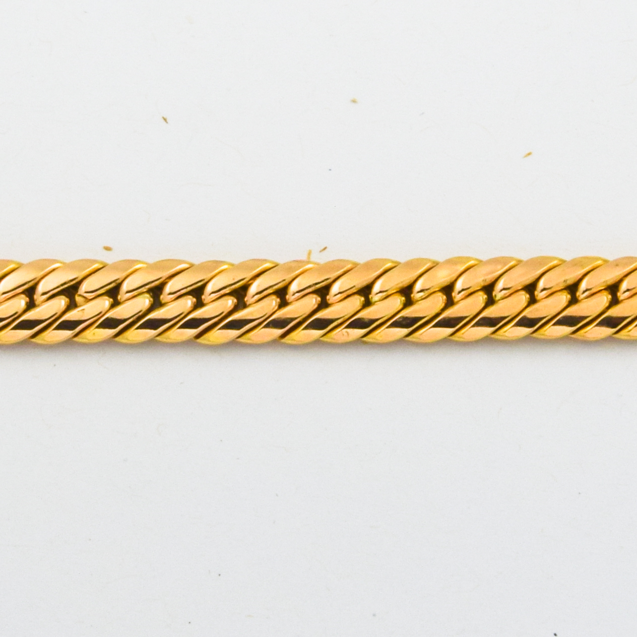 Flachpanzerarmband aus 585 Gelbgold, 19cm, nachhaltiger second hand Schmuck perfekt aufgearbeitet