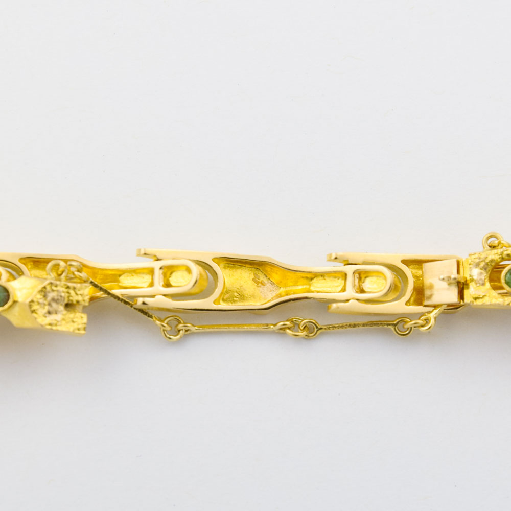 Lapponia Armband aus 585 Gelbgold mit Zoisit, nachhaltiger second hand Schmuck perfekt aufgearbeitet