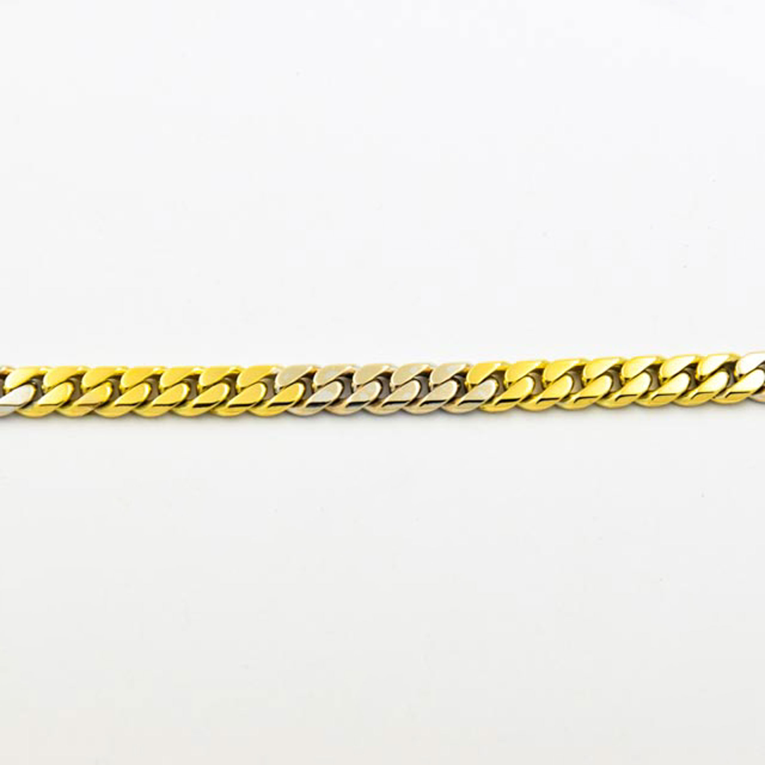 Panzerarmband aus 585 Gelb- und Weißgold, nachhaltiger second hand Schmuck perfekt aufgearbeitet