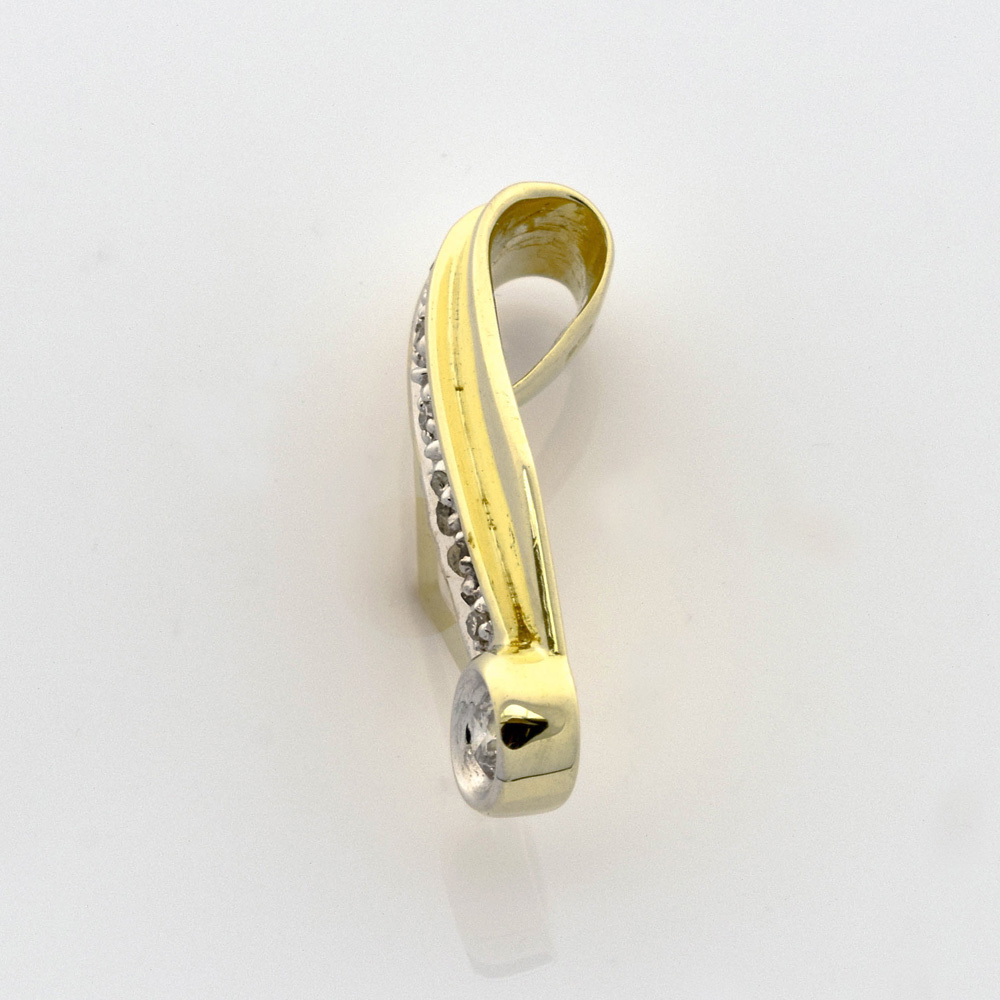 Diamantanhänger aus 585 Gelb- und Weißgold mit Brillant, nachhaltiger second hand Schmuck perfekt aufgearbeitet