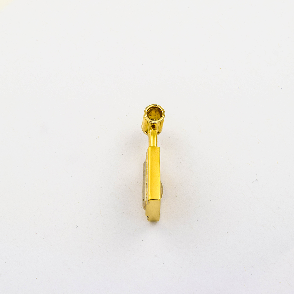 Brillantanhänger Schloß aus 750 Gelb- und Weißgold, nachhaltiger second hand Schmuck perfekt aufgearbeitet