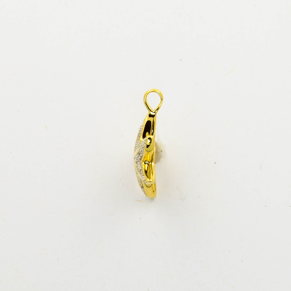 Diamantanhänger Seestern aus 585 Gelb- und Weißgold, nachhaltiger second hand Schmuck perfekt aufgearbeitet