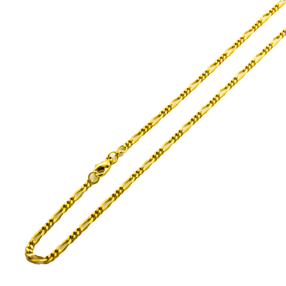 F. Binder Figarokette aus 585 Gelbgold, 45,5cm, nachhaltiger second hand Schmuck perfekt aufgearbeitet
