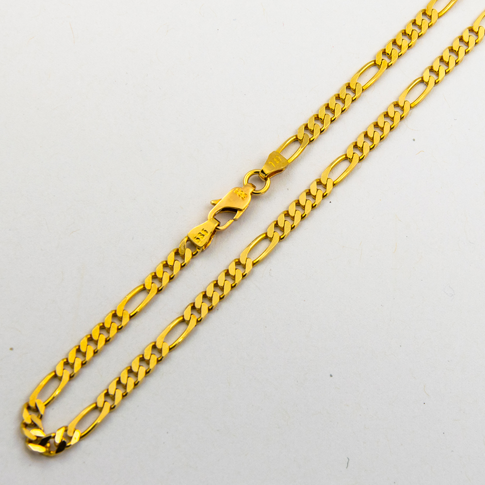 Figarokette aus 585 Gelbgold, 46cm, nachhaltiger second hand Schmuck perfekt aufgearbeitet