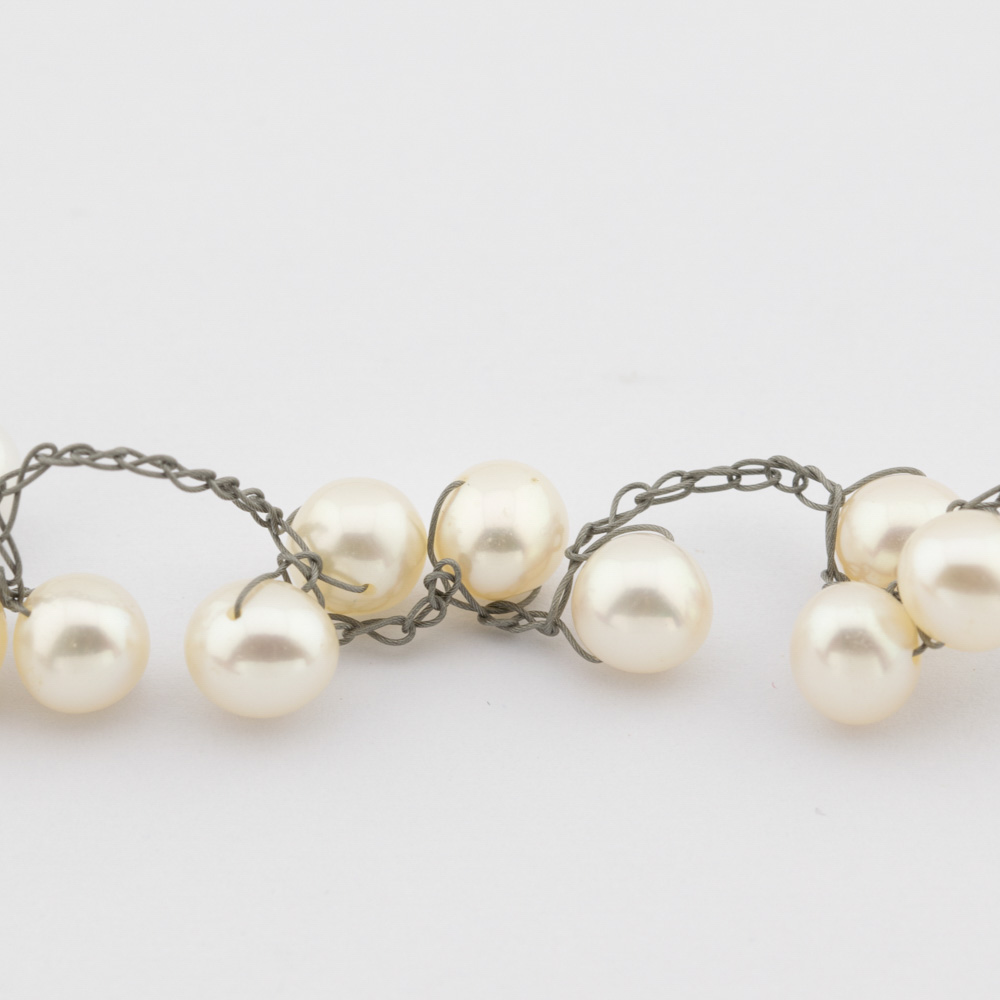 Perlkette aus Edelstahl, nachhaltiger second hand Schmuck perfekt aufgearbeitet