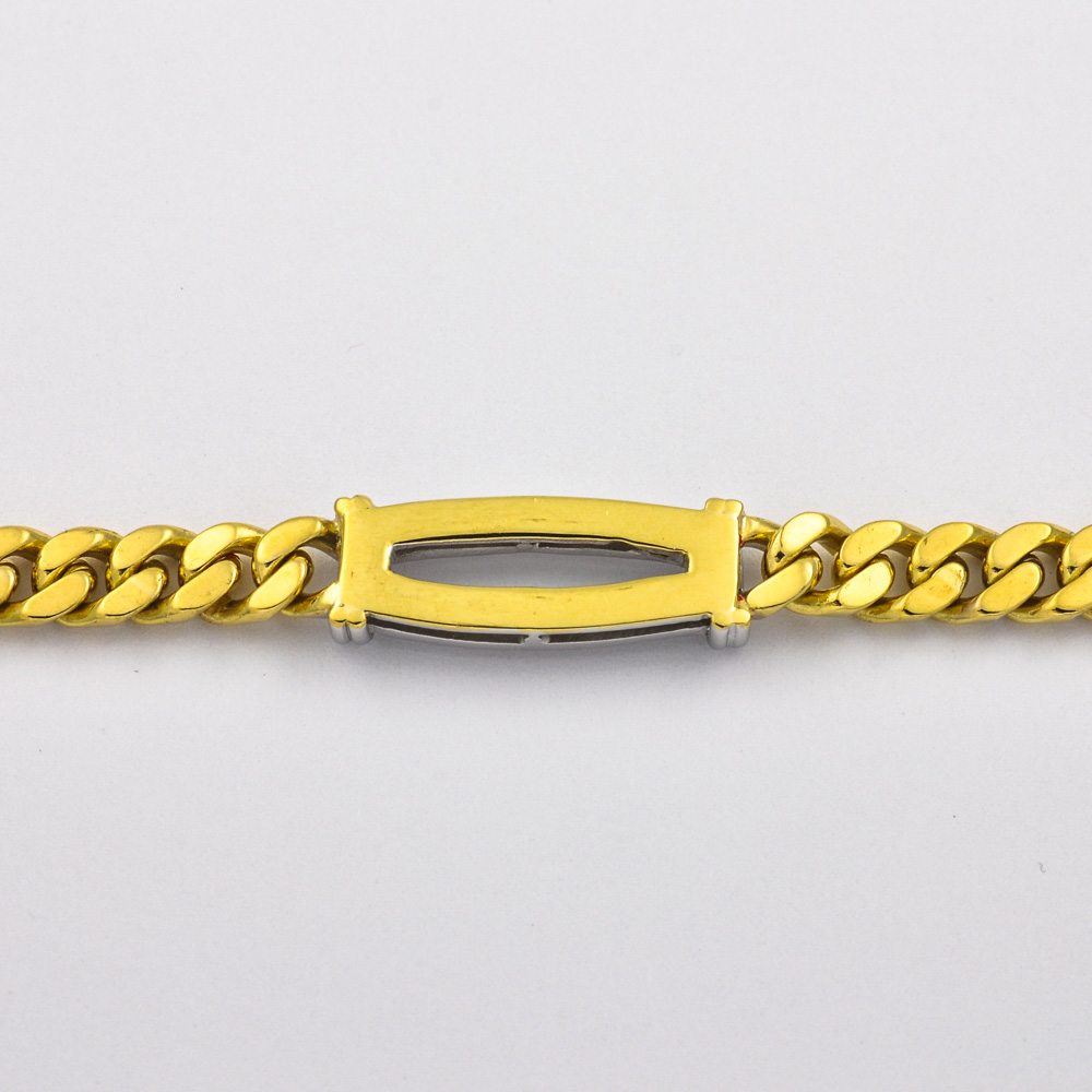 Halskette aus 750 Gelb- und Weißgold mit Brillanten, 45 cm, hochwertiger second hand Schmuck perfekt aufgearbeitet