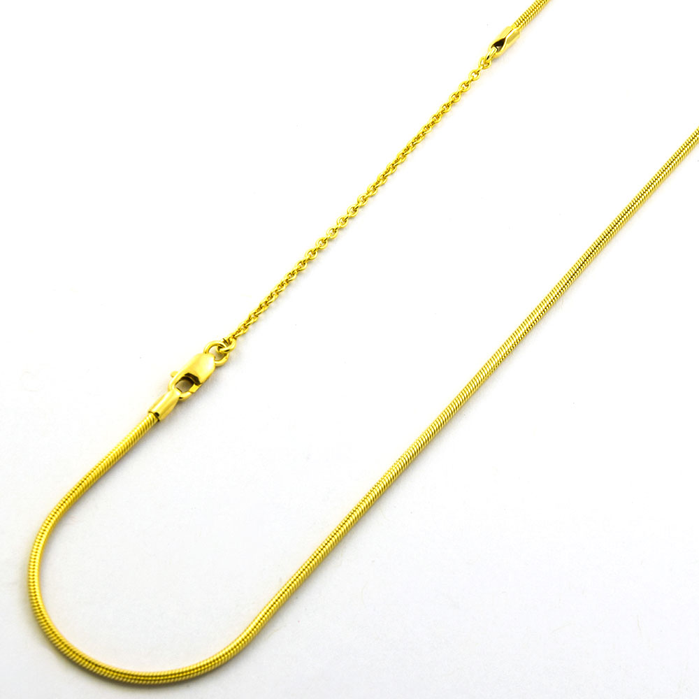 Schlangenkette aus 585 Gelbgold, 51cm, nachhaltiger second hand Schmuck perfekt aufgearbeitet