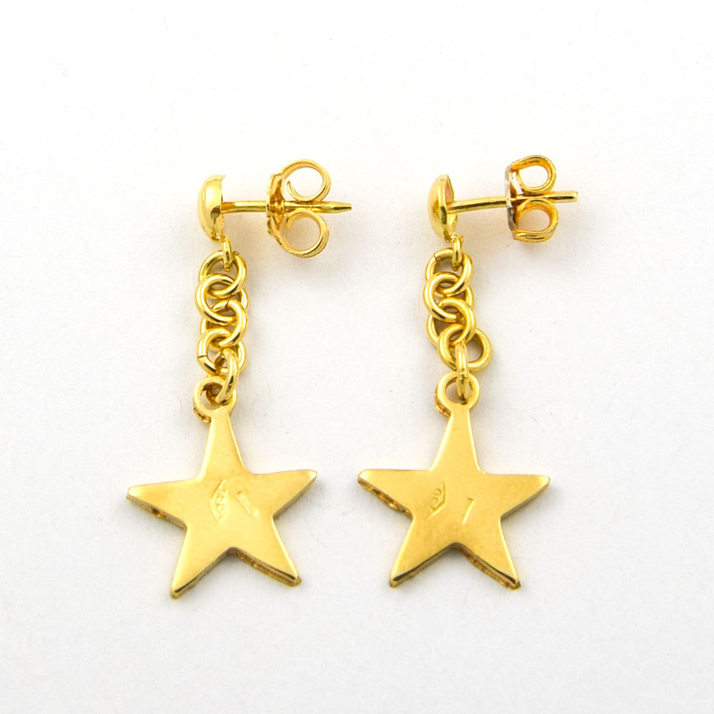 Ohrhänger Sterne aus Gelbgold, 2000er