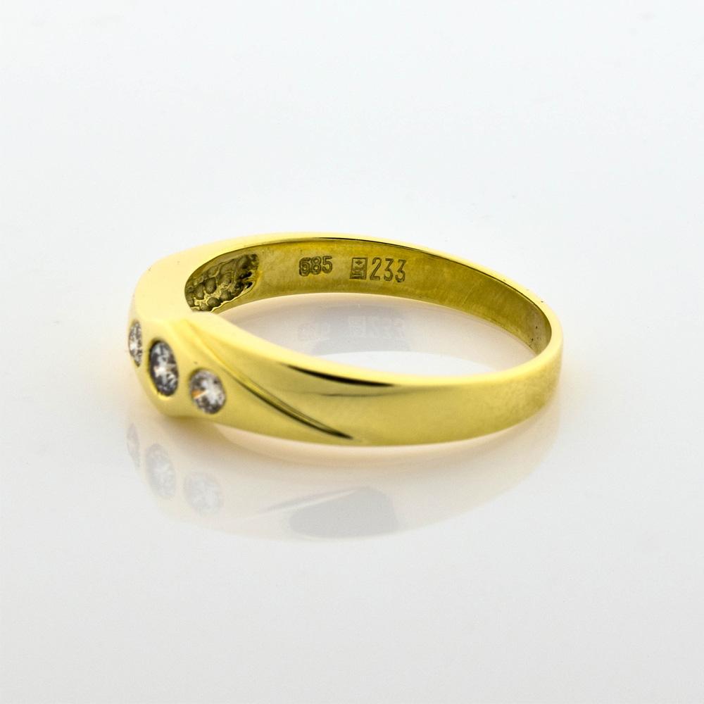 Krämer Brillantring aus 585 Gelbgold, nachhaltiger second hand Schmuck perfekt aufgearbeitet