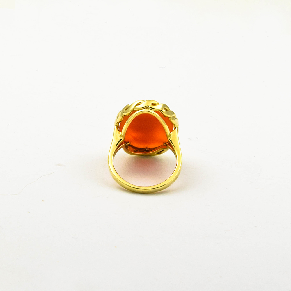 Ring aus 585 Gelbgold mit Kamee/Gemme, nachhaltiger second hand Schmuck perfekt aufgearbeitet