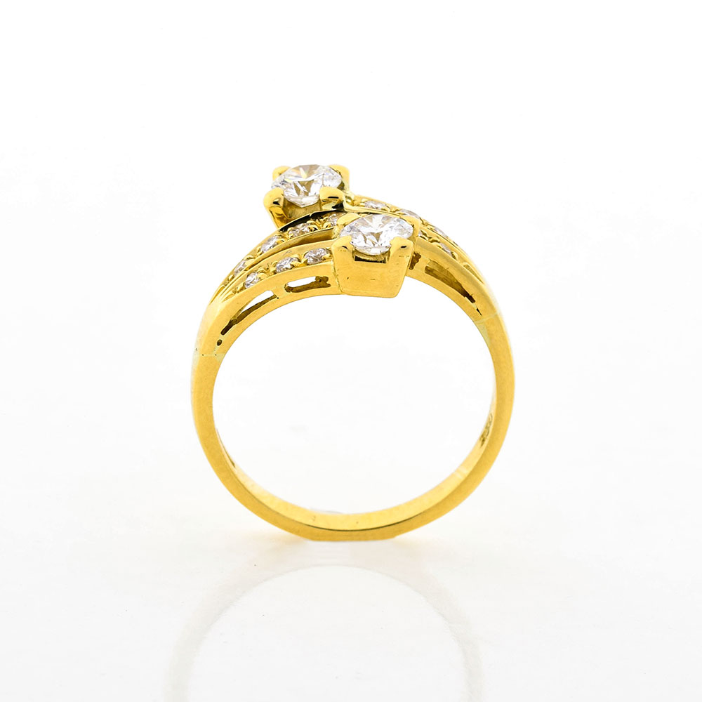 Brillantring aus 750 Gelbgold mit Diamant, nachhaltiger second hand Schmuck perfekt aufgearbeitet