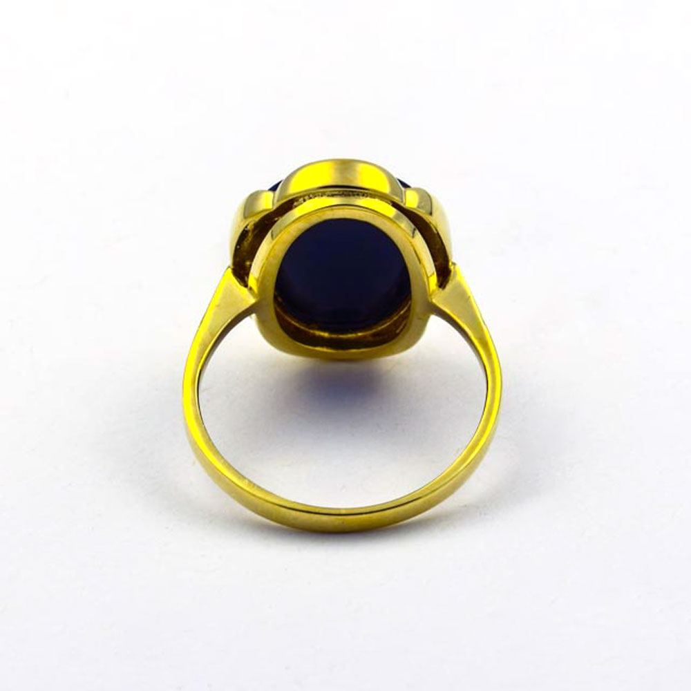 Ring aus 585 Gelbgold mit Kamee/Gemme, nachhaltiger second hand Schmuck perfekt aufgearbeitet
